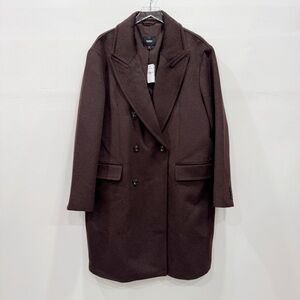 Express Water Resistant Recycled Wool Double Breasted Coat Chocolate Brown XL